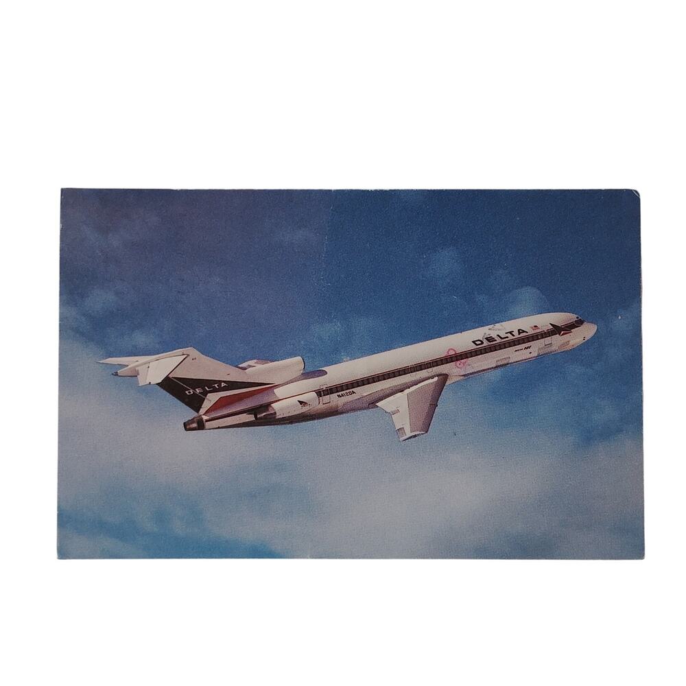 Delta Air Lines Boeing 727 Wide-Ride Jet Vintage Postcard 1991 Postmark